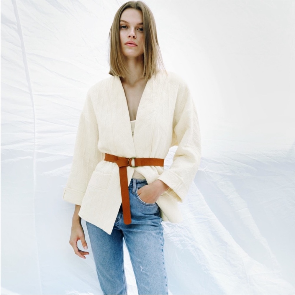 Zara Ivory Quilted Jacket